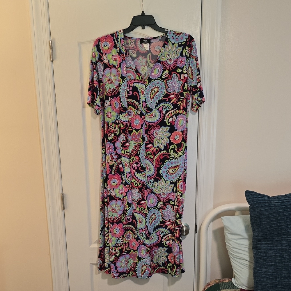 MSK Multicolor Paisley Maxi Dress